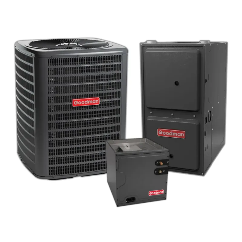 Goodman 3.0 Ton 14.3 SEER2 Central Air Conditioner, 96% AFUE 100K BTU Gas Furnace and Evaporator Coil Free Delivery