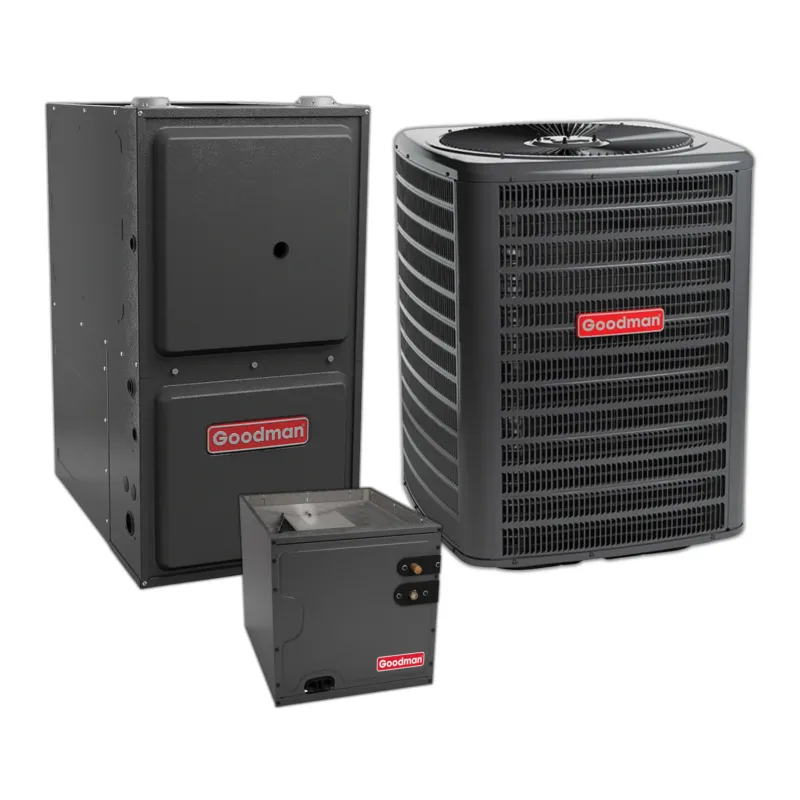 Goodman 3.0 Ton 14.3 SEER2 Central Air Conditioner, 96% AFUE 80K BTU Gas Furnace and Evaporator Coil Fresh Stock